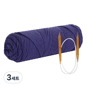 쁘띠목도리 DIY 올뉴 코튼롤 뜨개실 4p + 줄바늘 7mm + 도안, 3세트, 37번 프랜치