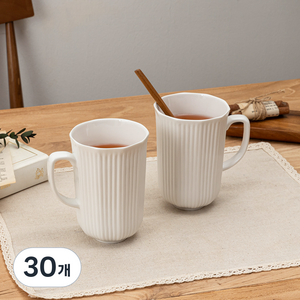윤도자기 순백 머그 대 365ml, 화이트, 30개