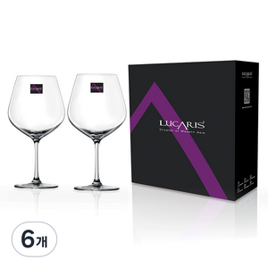 루카리스 오션글라스 도쿄 템테이션 버건디 와인잔, 740ml, 6개