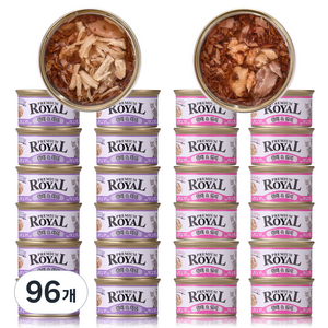 프리미엄로얄 3개월이상용 고양이 로얄캔 반반콤보 습식사료, 참치, 85g, 96개