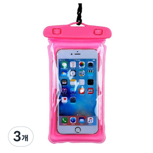 라니마켓 핸드폰 다용도 방수케이스, 핑크, 3개