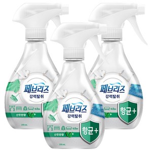 페브리즈 항균플러스 섬유탈취제 산뜻한향 본품, 370ml, 3개