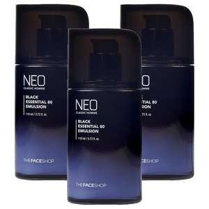 더페이스샵 네오 클래식 옴므 블랙 에센셜 80 에멀젼, 110ml, 3개