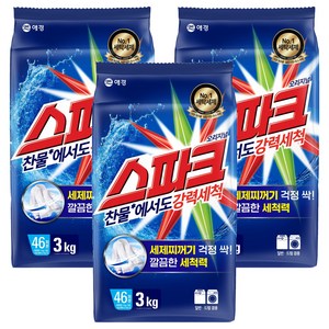 스파크 오리지널 분말세제 리필, 3kg, 3개
