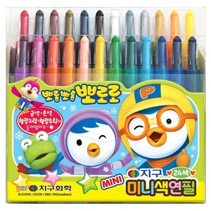 지구화학 뽀로로 미니색연필, 24색, 1개