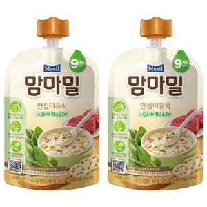 맘마밀 안심 이유식 9개월부터 100g, 시금치 + 연근소고기 혼합맛, 2개