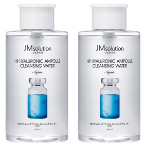 제이엠솔루션 H9 히아루로닉 앰플 클렌징 워터 아쿠아, 500ml, 2개