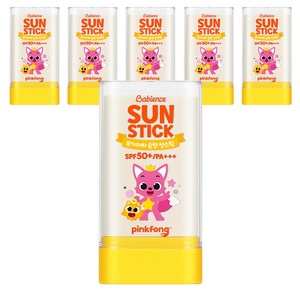 베비언스 유아용 핑크퐁 무기자차 선스틱 SPF50+ PA+++, 6개