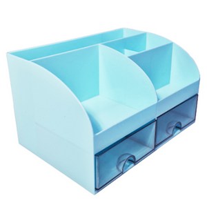 안다미 연필꽂이 서랍형 데스크 오거나이저 미니 수납함, 라이트 블루, 1개