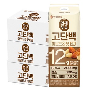 연세두유 고단백 아몬드 & 잣 두유, 190ml, 72개