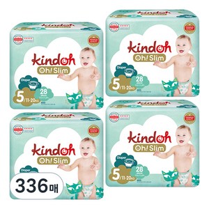 킨도 프리미엄 오슬림 밴드형 기저귀, 5단계, 336매