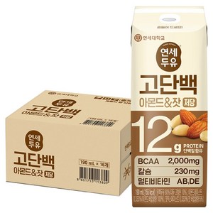 연세두유 고단백 아몬드 앤 잣 저당, 190ml, 16개