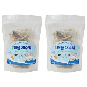 퍼기 어린이 6종해물 채수팩 10개입, 6종 해물, 100g, 2개