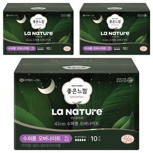 라네이처 네이처백 생리대 오버나이트, 10개입, 3개