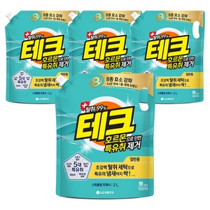테크 호르몬 특유취 제거 액체세제 일반 리필, 4개, 2L