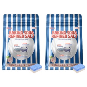 아이앤어스 베이킹소다 정제소금 식기세척기 세제 50p, 2개, 400g