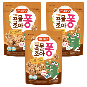 아이배냇꼬마 곡물조아퐁 과자, 곡물맛, 30g, 3개