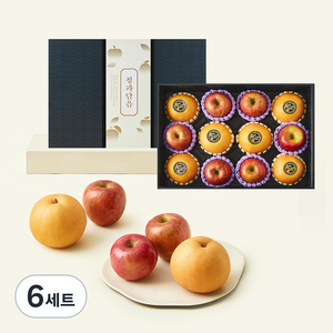정과담음 사과 6입 + 배 6입 혼합선물세트 2호, 6kg, 6세트