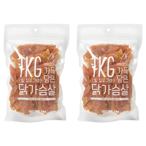 슈퍼츄 강아지 일킬로그램 가득담은 육포, 닭가슴살, 1kg, 2개