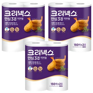 크리넥스 안심 3겹 키친타올, 150매, 6개