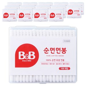 비앤비 유아 면봉, 100개입, 15개