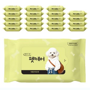 펫케어 휴대용 물티슈, 20개입, 20개