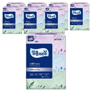 잘풀리는집 스퀘어 천연펄프 미용티슈 2겹, 24개, 200매