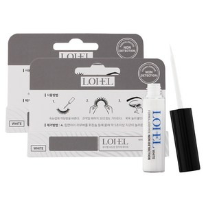 LOIEL 속눈썹 접착제, 클리어 화이트, 2개