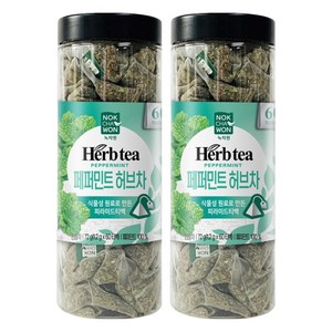 녹차원 페퍼민트 허브차, 1.2g, 60개입, 2개