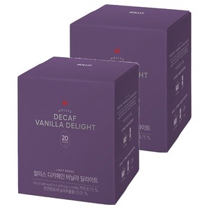 할리스 디카페인 바닐라 딜라이트 커피믹스, 19.5g, 20개입, 2개