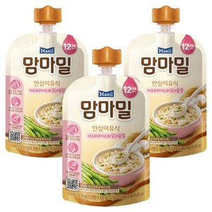 맘마밀 안심 이유식 12개월부터, 혼합맛(아스파라거스/닭가슴살), 100g, 3개