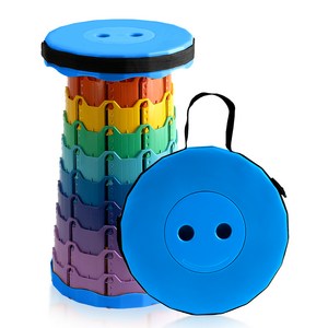 코멧 아웃도어 휴대용 높이조절 캠핑 스툴, 레인보우 블루, 1개