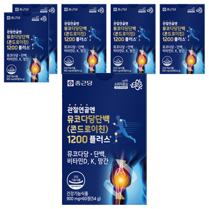 종근당 정품 관절연골엔 뮤코다당단백 콘드로이친 1200 플러스, 60정, 6개