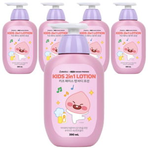 베비언스 리틀카카오프렌즈 키즈 페이스 앤 바디 로션 어피치, 390ml, 5개