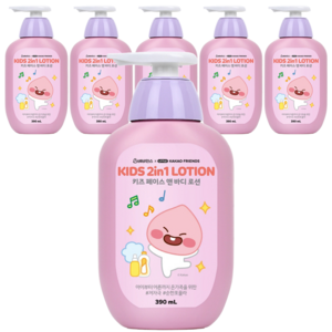 베비언스 리틀카카오프렌즈 키즈 페이스 앤 바디 로션 어피치, 390ml, 6개