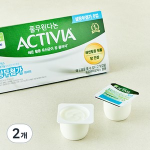 풀무원다논 액티비아 컵 화이트 설탕 무첨가 플레인, 80g, 16개