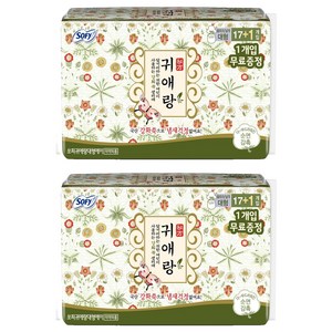 귀애랑 바디피트 생리대 날개형, 대형, 18개입, 2개