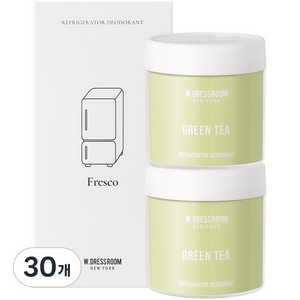 더블유드레스룸 냉장고 탈취제 그린티 본품, 120g, 30개
