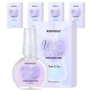 바디홀릭 화이트포션 바디미스트, 50ml, 5개