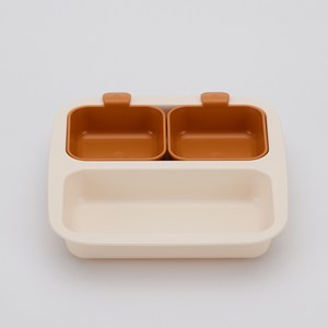 네스틱 미니플레이트 유아식판 3p, 바닐라브라운, 플레이트 + 스몰볼 2p, 1세트