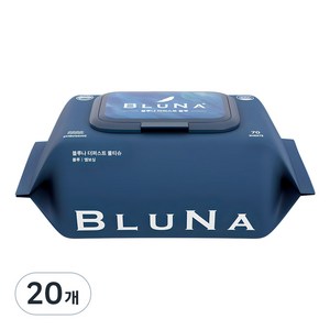 블루나 더퍼스트 물티슈 블루, 70g, 70매, 20개
