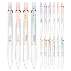자바펜 3겔 지워지는 볼펜 4종 세트 0.5mm, 퍼플 + 베이지 + 민트 + 피치, 4세트