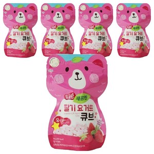 오가닉스토리 푸름맘 요거트 큐브, 5개, 새콤한 딸기맛, 16g