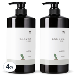 살림백서 오푼티아 앤 밤부 바디워시 유칼립투스향, 1L, 4개