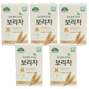 푸름맘 유아용 국산 발아 유기농 유아 보리차, 100g, 5개, 10개입