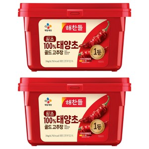 해찬들 태양초 골드 고추장, 3kg, 2개