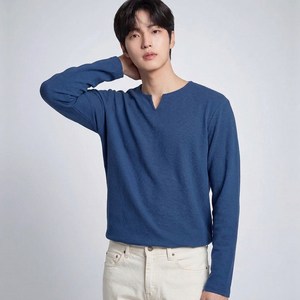엘엑스티 남성용 링클프리 엠보 브이 슬릿넥 티셔츠 골드박스 특가