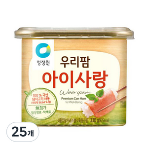 청정원 우리팜 아이사랑 햄통조림, 330g, 25개