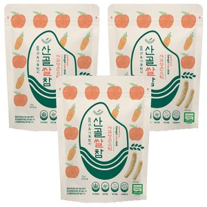 에코맘의산골이유식 산골쌀참, 혼합맛(사과/당근), 25g, 3개