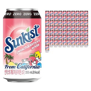 광동제약 썬키스트 제로 복숭아레몬 소다, 355ml, 72개